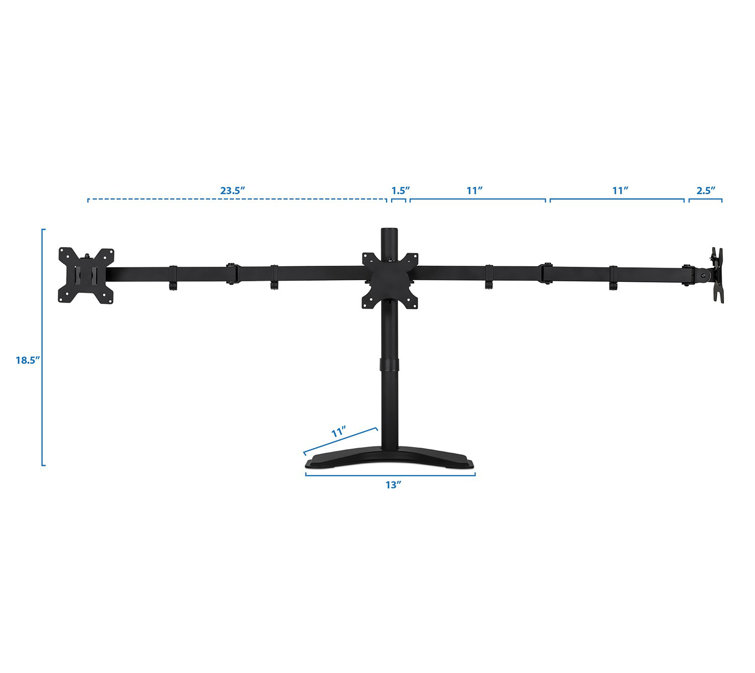 MountIt Full Motion Adjustable Triple Monitor Stand 3 Monitor Stand